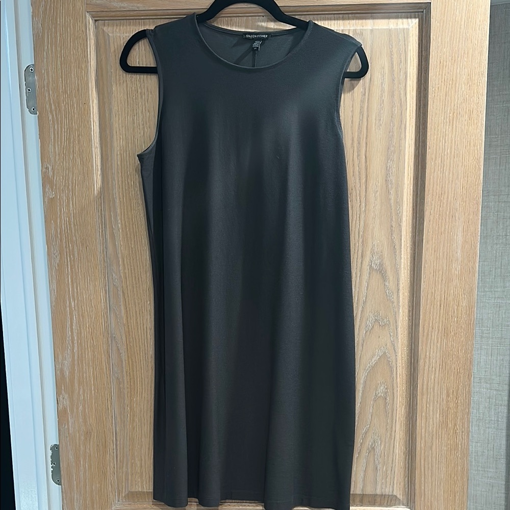 Eileen Fisher Black Sleeveless Crew Neck Sheath Tunic